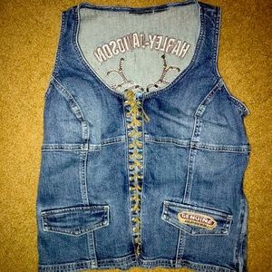 Vintage Harley Davidson Crop Jean Tank Top Size Small.